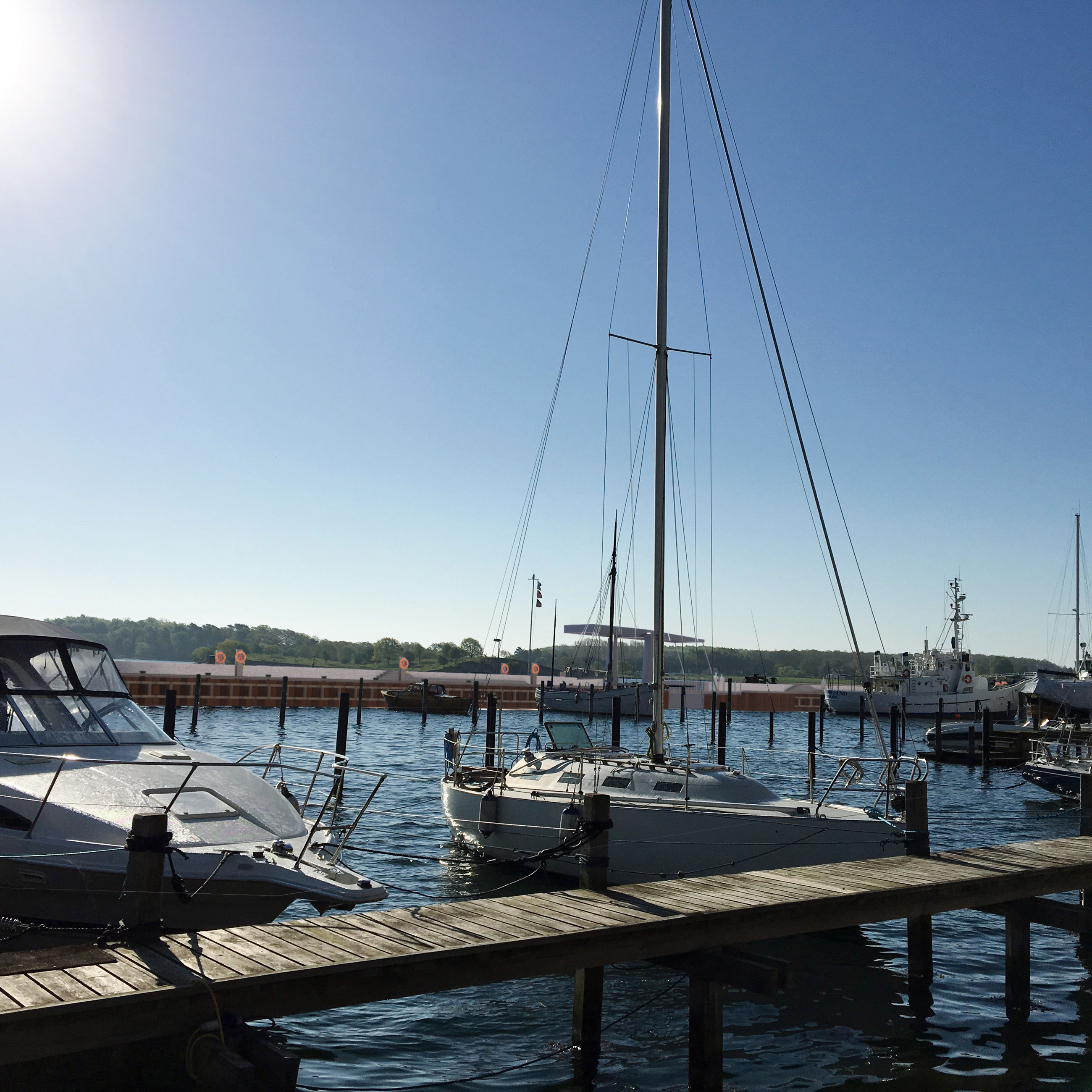 Visualisering af højvandsbeskyttelsen set fra Baagøe og Riber.