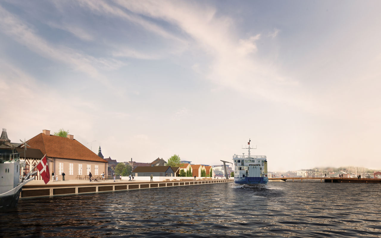 Højestene færgen ved havnepladsen