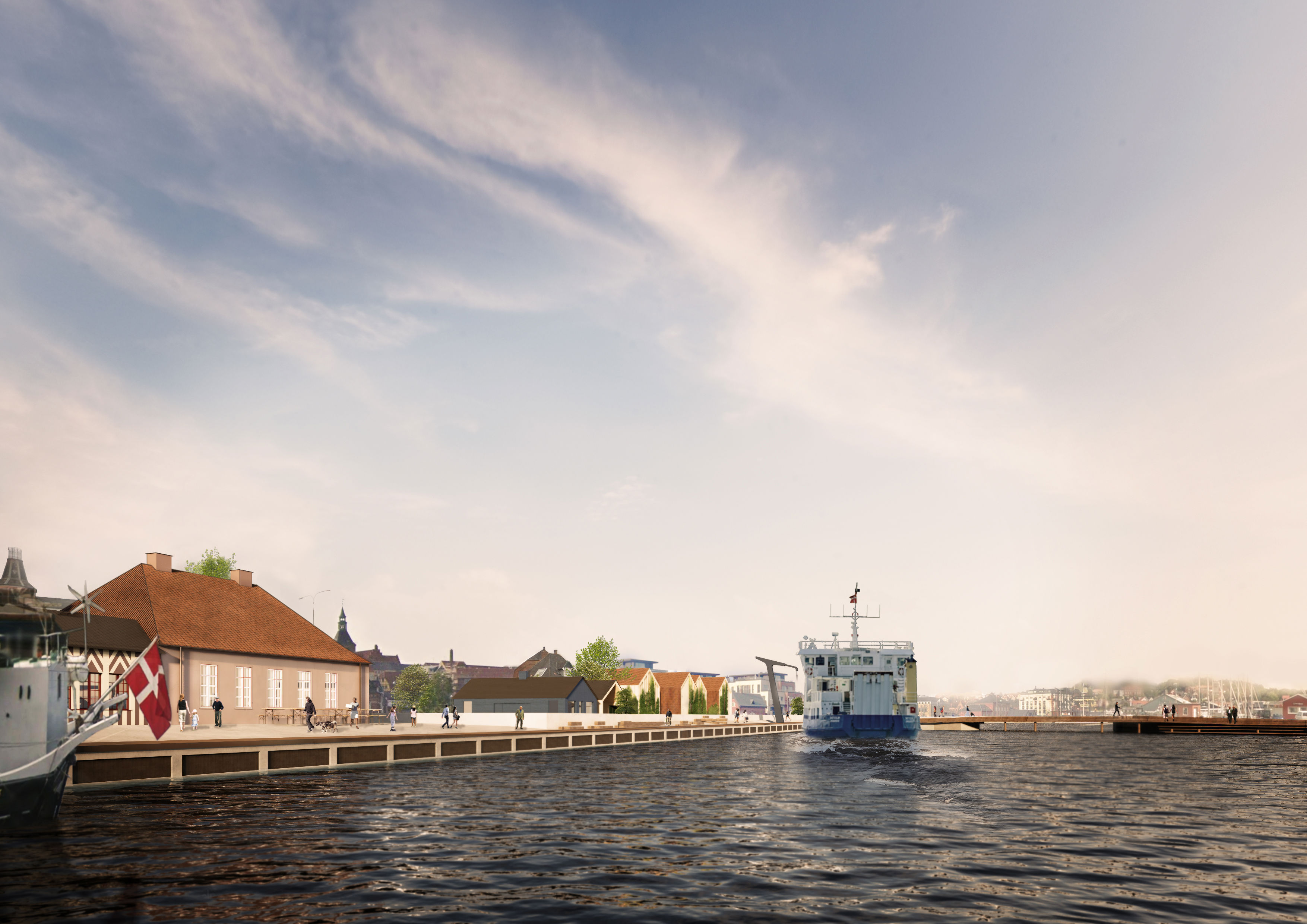 Højestene færgen ved havnepladsen