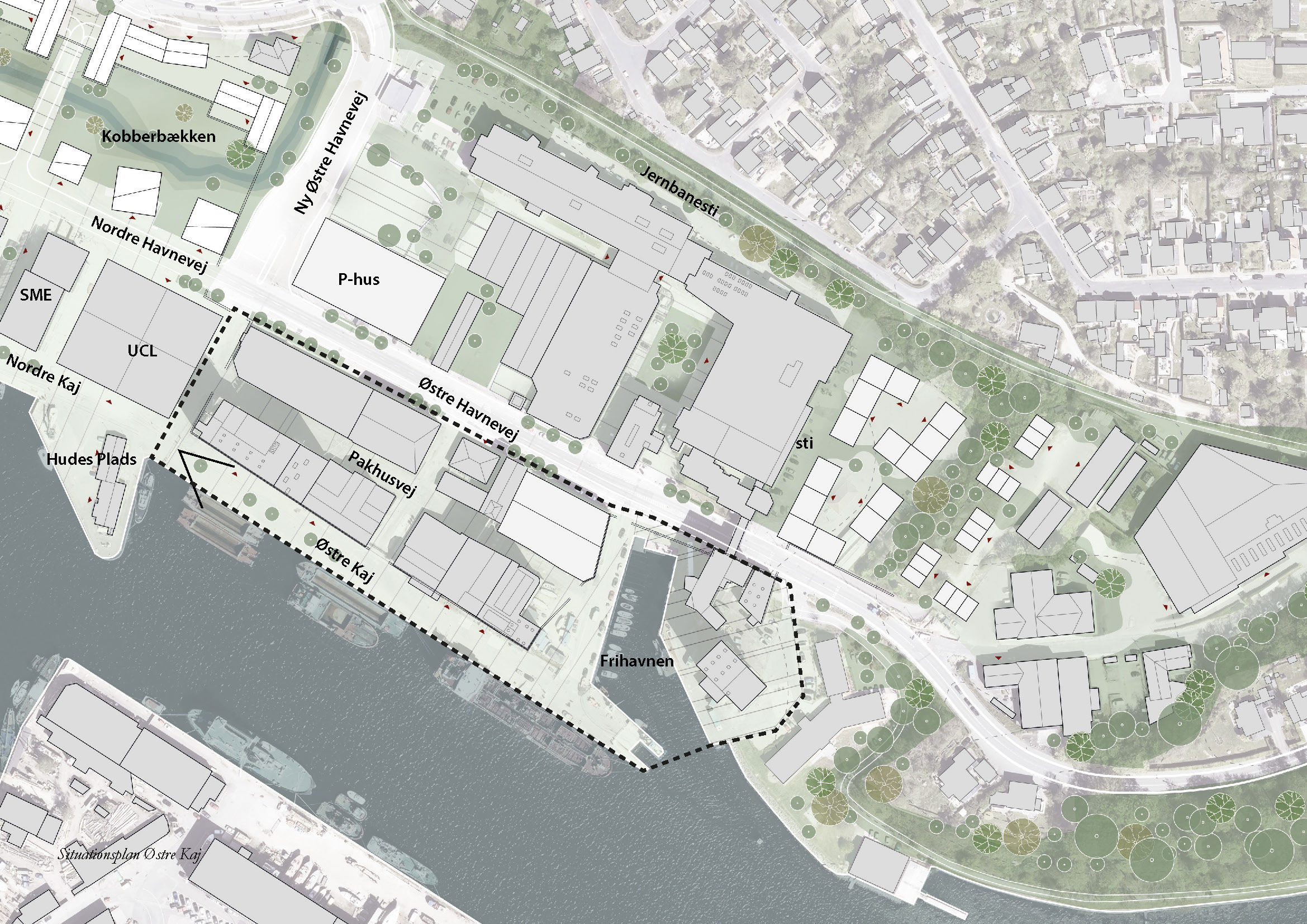 Kort over Østre Kaj