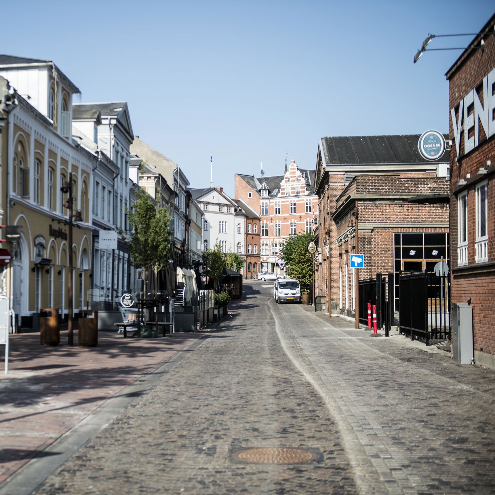 Frederiksgade, som forbinder havnen og byen.